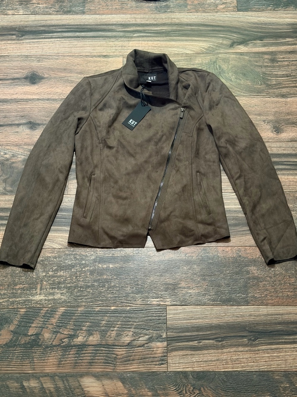 KUT from the Kloth faux suede motorcycle jacket size small